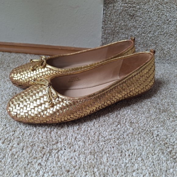 Boden Kitty Flexi Gold Woven Ballet Flats Womens Size 9 (40) - Picture 1 of 10